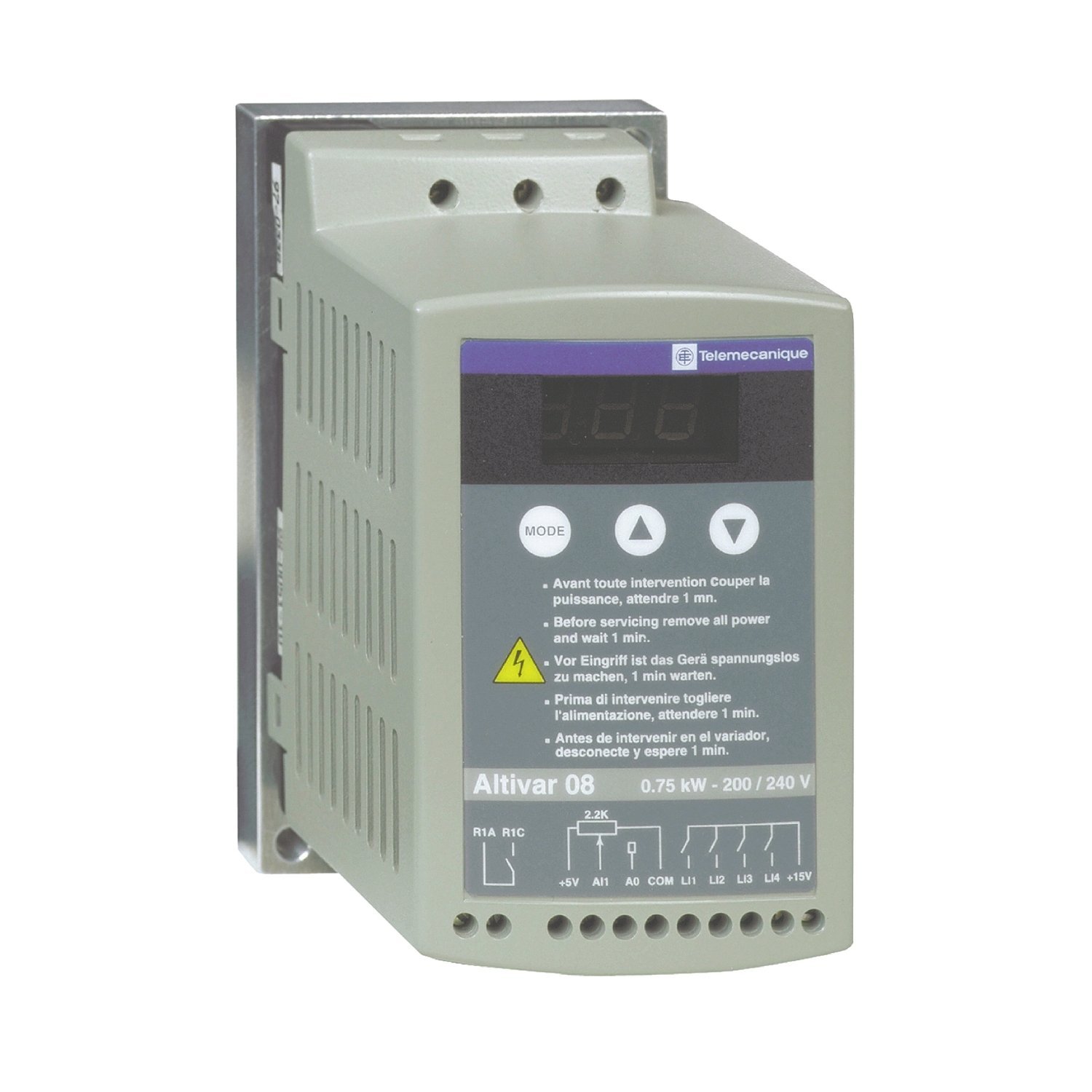 ATV08 0,75 kW with heat sink without EMC - single phase