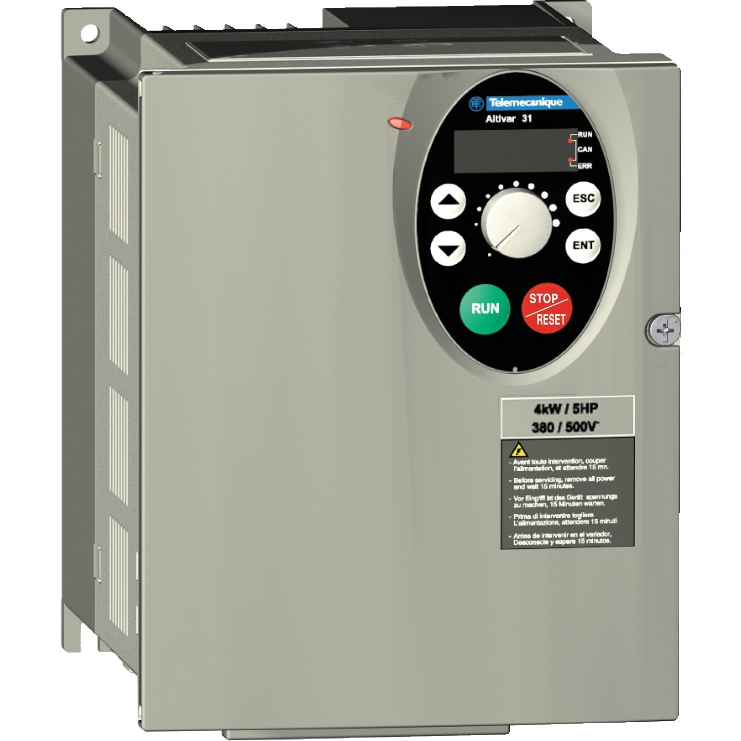 variable speed drive ATV31 - 4kW - 500V 3-phase supply - EMC filter - IP20